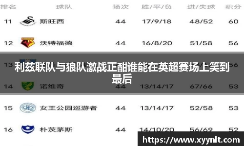 利兹联队与狼队激战正酣谁能在英超赛场上笑到最后