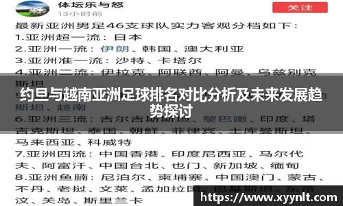 约旦与越南亚洲足球排名对比分析及未来发展趋势探讨