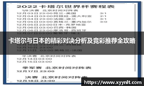 卡塔尔与日本的精彩对决分析及竞彩推荐全攻略
