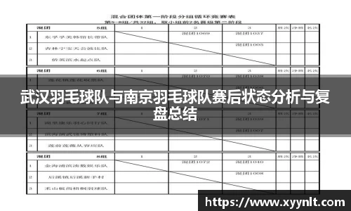 武汉羽毛球队与南京羽毛球队赛后状态分析与复盘总结